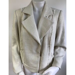Lane Bryant Size 16 White Moto Jacket